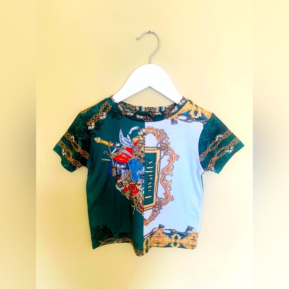 River Island Baby Boys Multicolor 'Loyalty' Graphic Print Short Sleeve T-Shirt - Picture 1 of 3